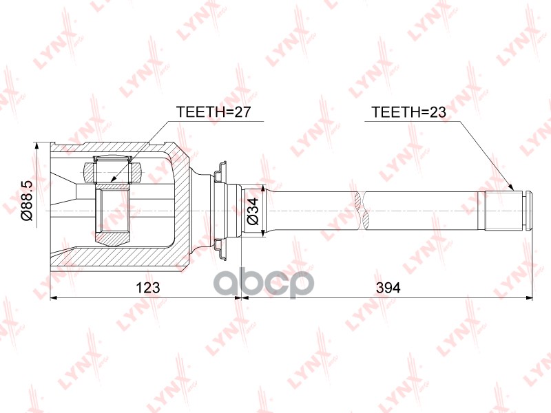 Шрус Внутренний R Lexus Rx300 03-08, Toyota Highlander 2.4-3.3 00-07 / Rav 4 Ii 2.0 01-05 Ci-3729 LYNXauto арт. CI-3729