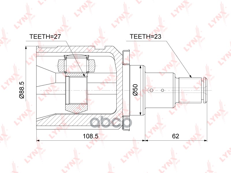 ШРУС внутренний  перед лев LYNXauto CI-3757 LYNXauto арт. CI-3757