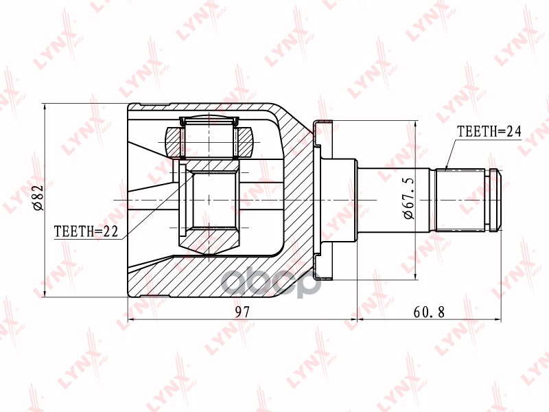 ШРУС внутренний трипод  подходит для LADA 2108-15/Kalina/Priora CI-4601 LYNXauto арт. CI-4601