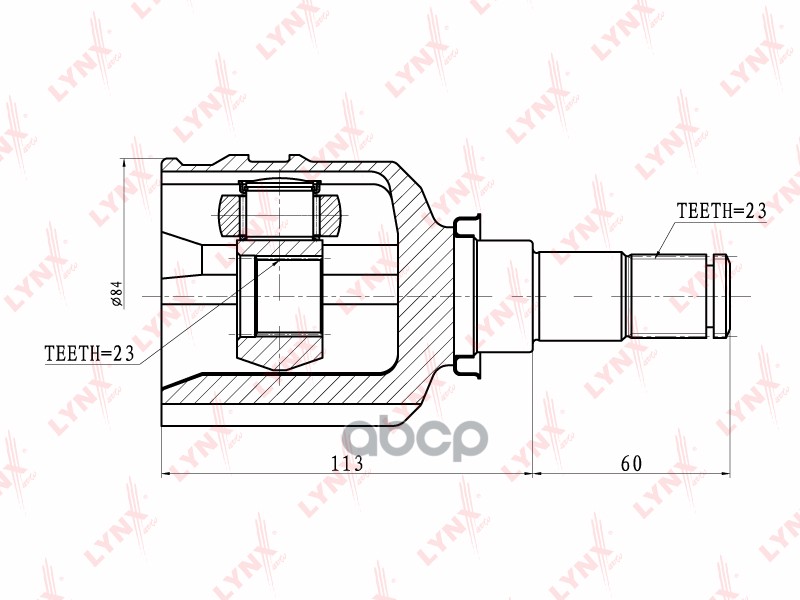 ШРУС внутренний TOYOTA Yaris/Vitz/Echo 1.3/1.5 99> / Funcargo 1.5 99> / Vios 1.5/Corolla 03> LYNXauto арт. ci-7509