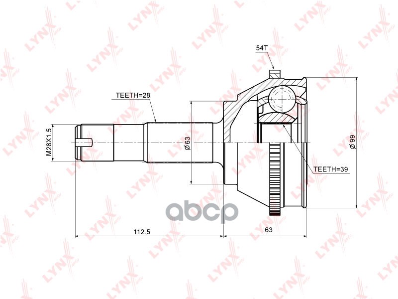 Шрус Наружный | Перед Прав/Лев | LYNXauto арт. CO2213A