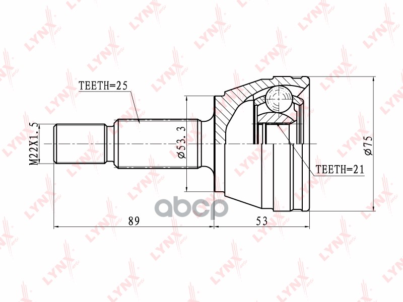 Шрус Наружный | Зад Прав/Лев | LYNXauto арт. CO3003