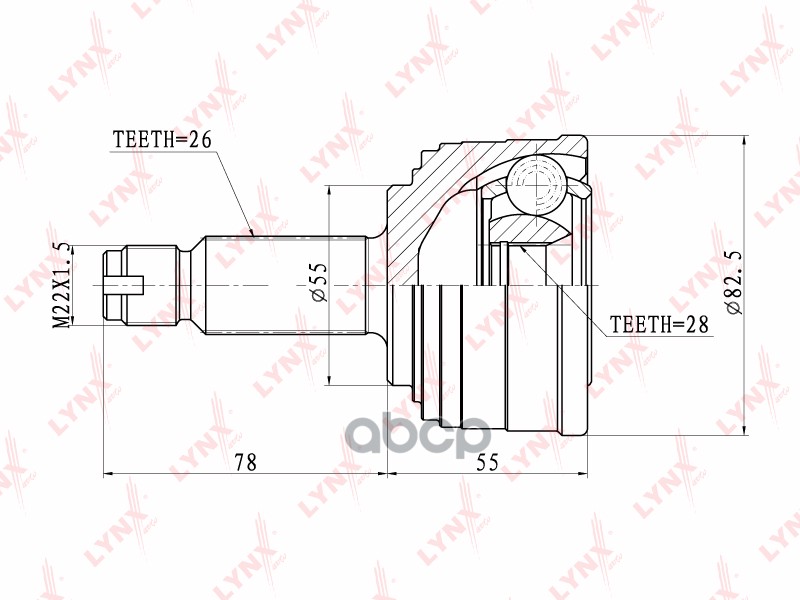 ШРУС наружный LYNXauto CO-3405 LYNXauto арт. CO-3405