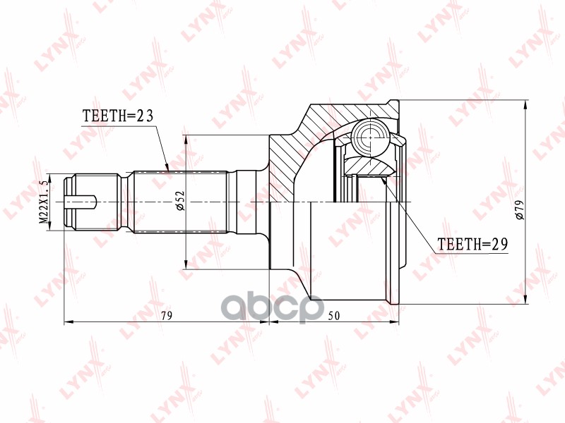 ШРУС наружный HONDA Fit/Jazz 1.3 01> LYNXauto арт. co-3413