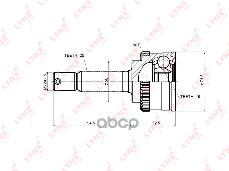 Шрус Наружный | Перед Прав/Лев | LYNXauto арт. CO3610