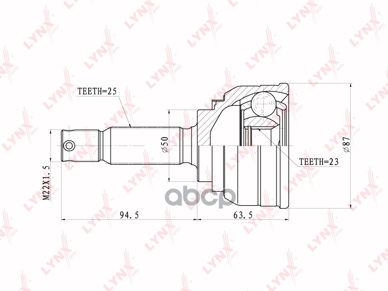 ШРУС наружный HYUNDAI Elantra(XD) 2.0MT 00> LYNXauto арт. co-3629