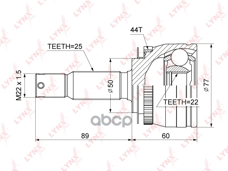 ШРУС наружный KIA Cerato/Spectra(LD) 1.6 04-09 LYNXauto арт. co-3634a