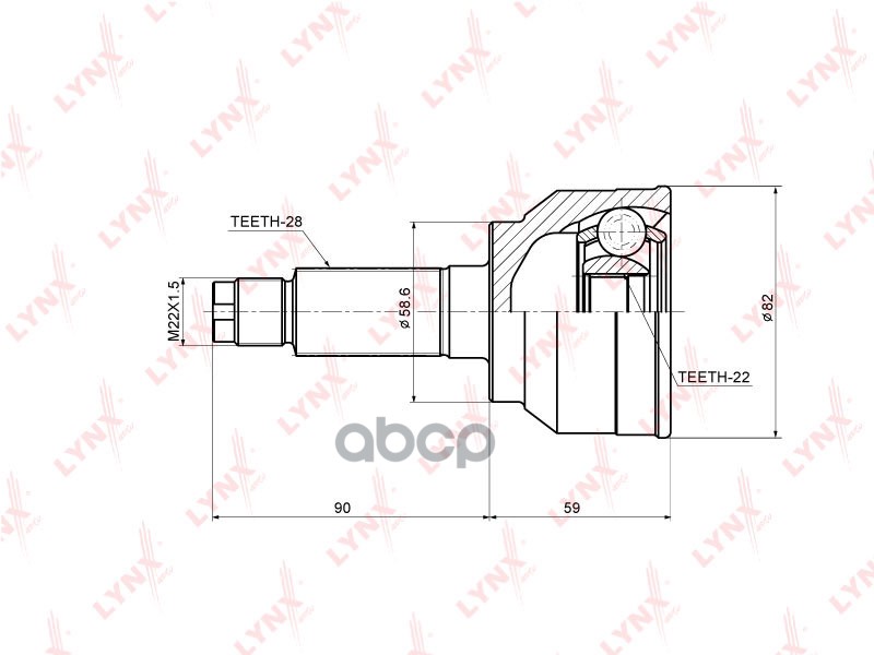 ШРУС наружный MAZDA 3 1.5 05> LYNXauto арт. co-3639