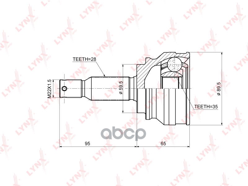 ШРУС наружный подходит для MITSUBISHI ASX 2.0 10 / Lancer 2.0 07 / Outlander 2.0-2.4 06, CITROEN C-Crosser 07, PEUGEOT 4007 0...