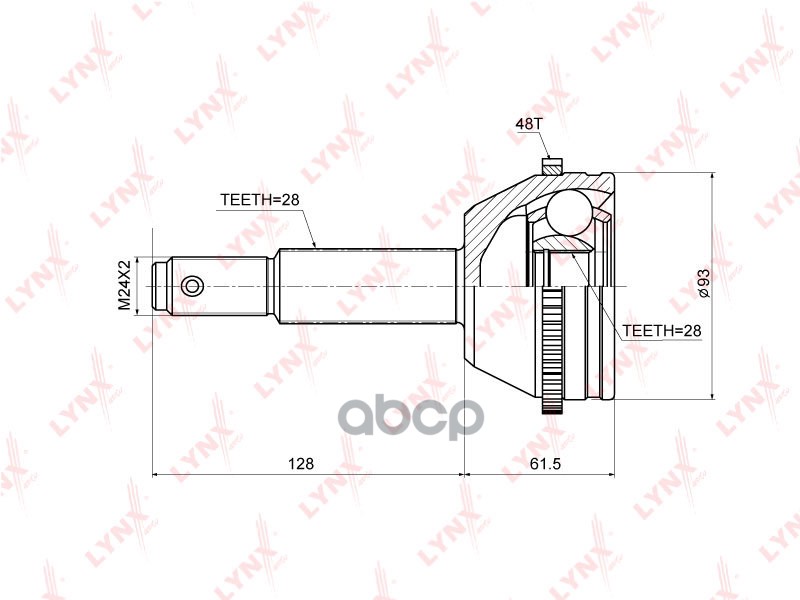 ШРУС наружный подходит для FORD Transit 2.2D 06 CO-3668A LYNXauto арт. CO-3668A
