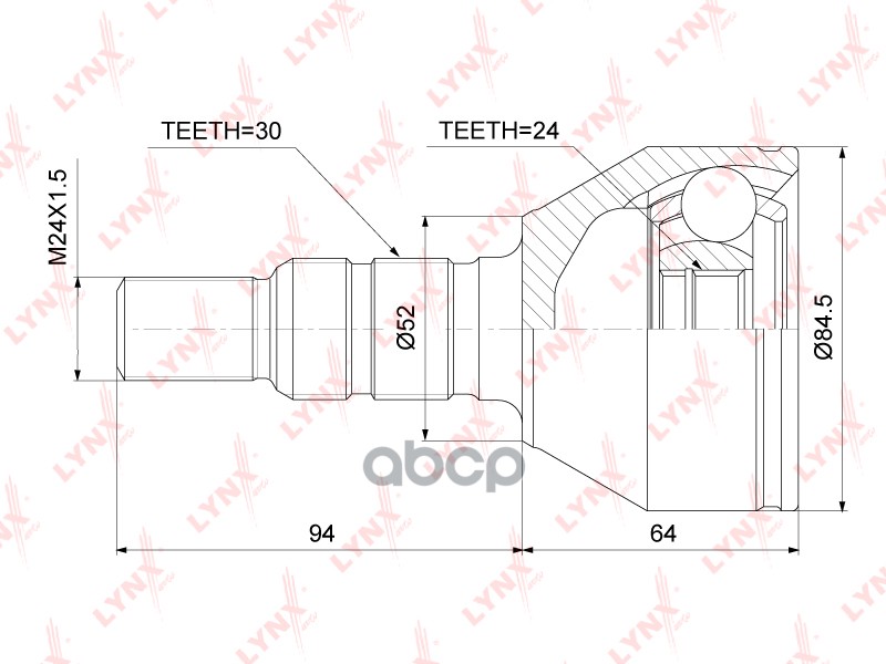 ШРУС наружный OPEL Insignia A 1.6-1.8 08> LYNXauto арт. co-3689