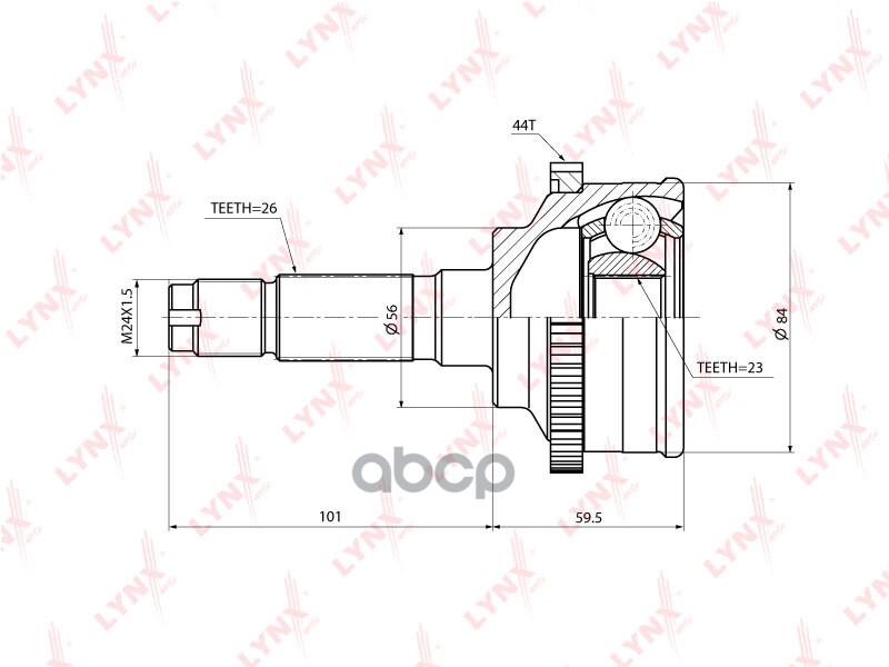 Шрус Наружный | Перед Прав/Лев | LYNXauto арт. CO3701A