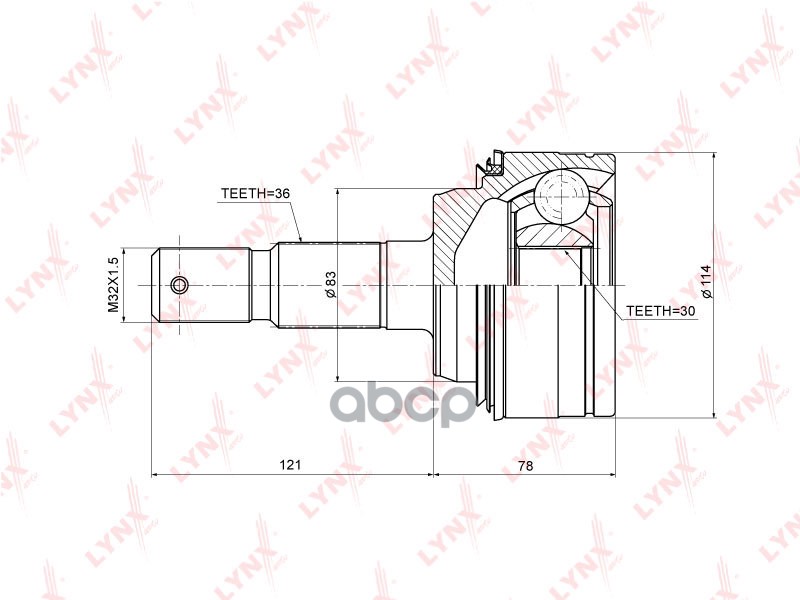 Шрус Наружный | Перед Прав/Лев | LYNXauto арт. CO3709