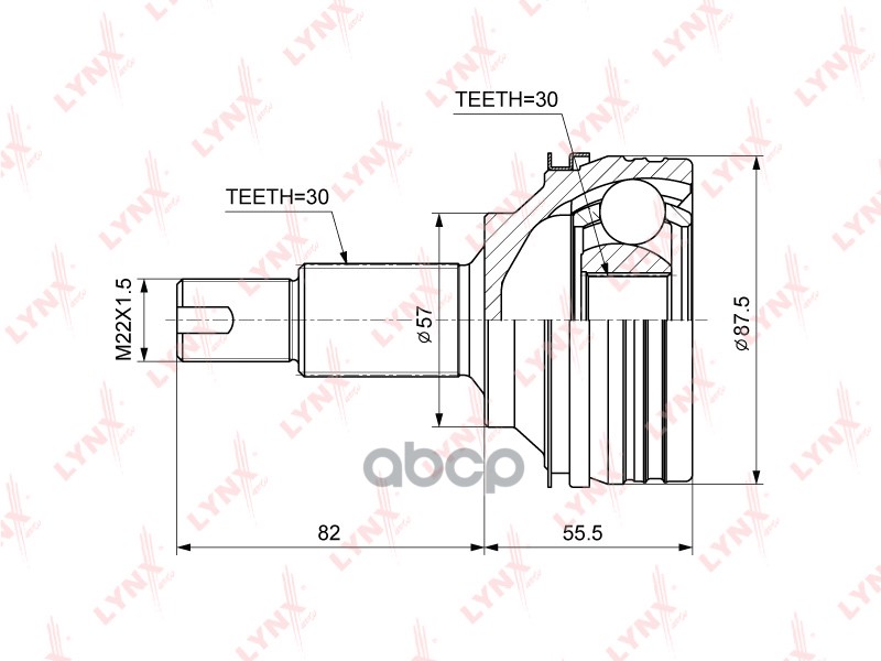Шрус Наружный | Перед Прав/Лев | LYNXauto арт. CO3719