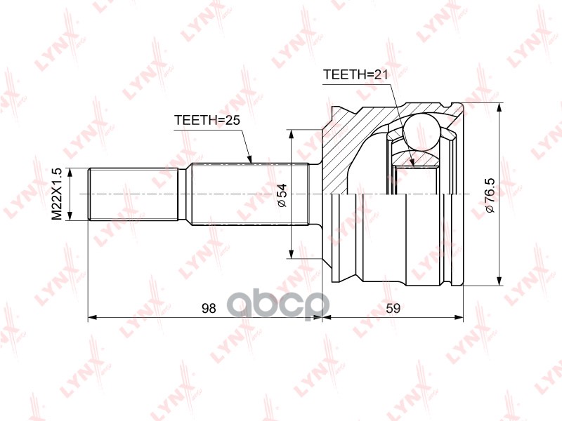 Шрус Наружный | Перед Прав/Лев | LYNXauto арт. CO3790