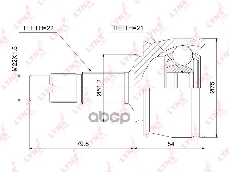 Шрус Внешний | Перед Прав/Лев | LYNXauto арт. CO3812