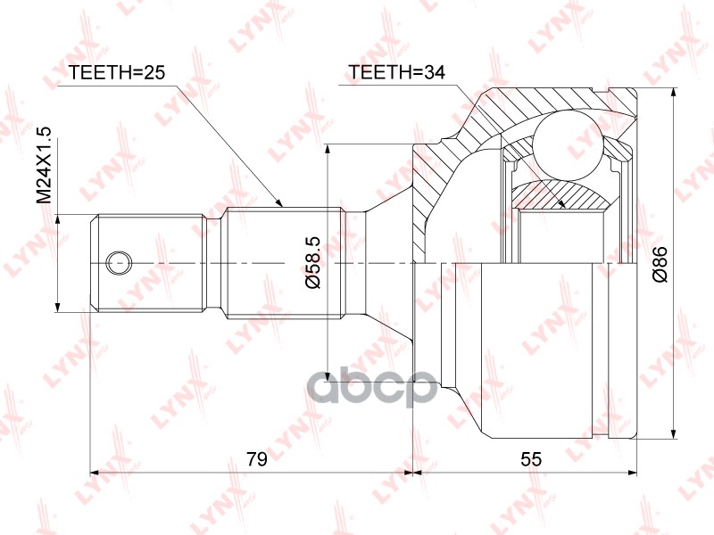 ШРУС наружный подходит для CITROEN Berlingo(B9) 1.6-1.6D 08 / C3 II 1.0-1.2 12 / C4 I-II 1.6-2.0 04 / DS3 1.6-1.6D 09-15 / DS...