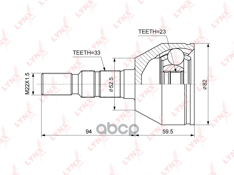 Шрус Наружный | Перед Прав/Лев | LYNXauto арт. CO3831
