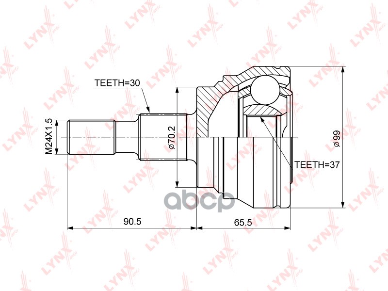 ШРУС наружный MERCEDES-BENZ GL320D-500(X164) 09> / ML280D-500(W164) 05> / R280-500(W251) 06> LYNXauto арт. co-3852