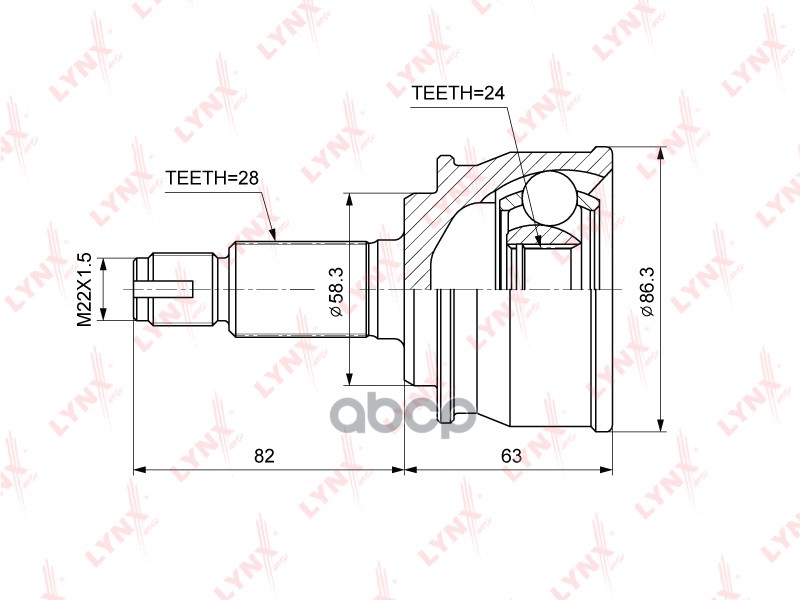 ШРУС наружный CO-3869 LYNXauto арт. CO-3869