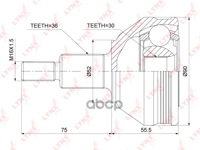 ШРУС наружный | перед прав/лев | LYNXauto арт. CO3909