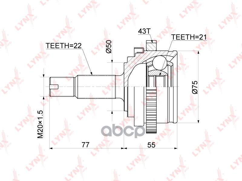ШРУС внешний LADA Granta 1.6 11> LYNXauto арт. co-3925a