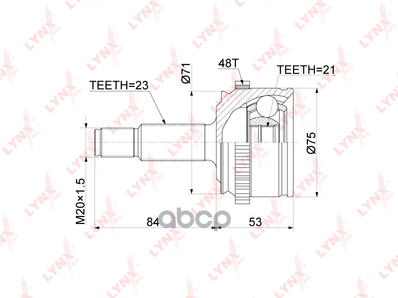 ШРУС внешний CO-3926A LYNXauto арт. CO-3926A