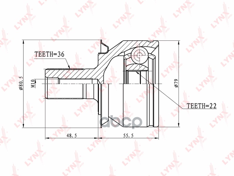 ШРУС наружный подходит для MAZDA 3 1.5-2.0 06 CO-5102 LYNXauto арт. CO-5102