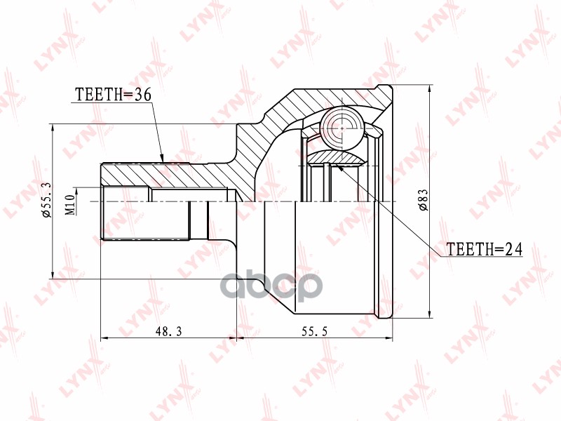 Шрус Наружный Mazda 3 2.3 03> LYNXauto арт. co-5113