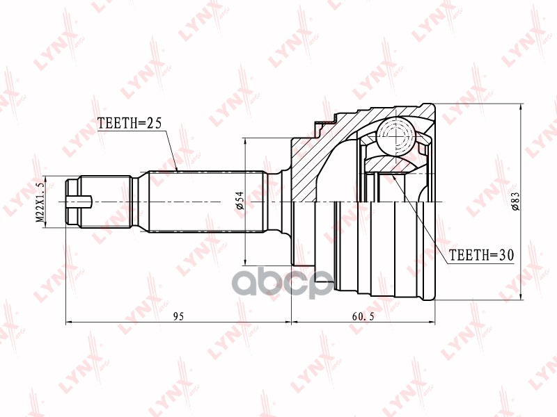 Шрус Наружный | Перед Прав/Лев | LYNXauto арт. CO5501