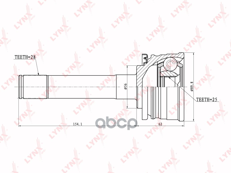 ШРУС наружный MITSUBISHI L200 2.5D-2.6 >95/Pajero 2.5TD-3.0 >91 LYNXauto арт. co-5503