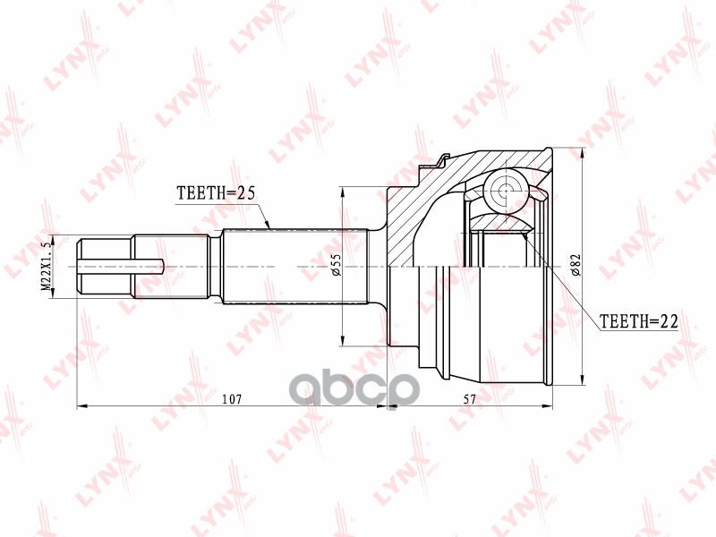 ШРУС наружный NISSAN Almera(N15) 1.4 95-00/Sunny 1.4-2.0D 90-95 LYNXauto арт. co-5704