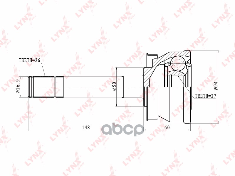 Шрус Наружный | Перед Прав/Лев | LYNXauto арт. CO5710