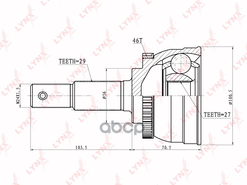 ШРУС наружный NISSAN Cefiro/Maxima 2.5-3.0 LYNXauto арт. co-5713a