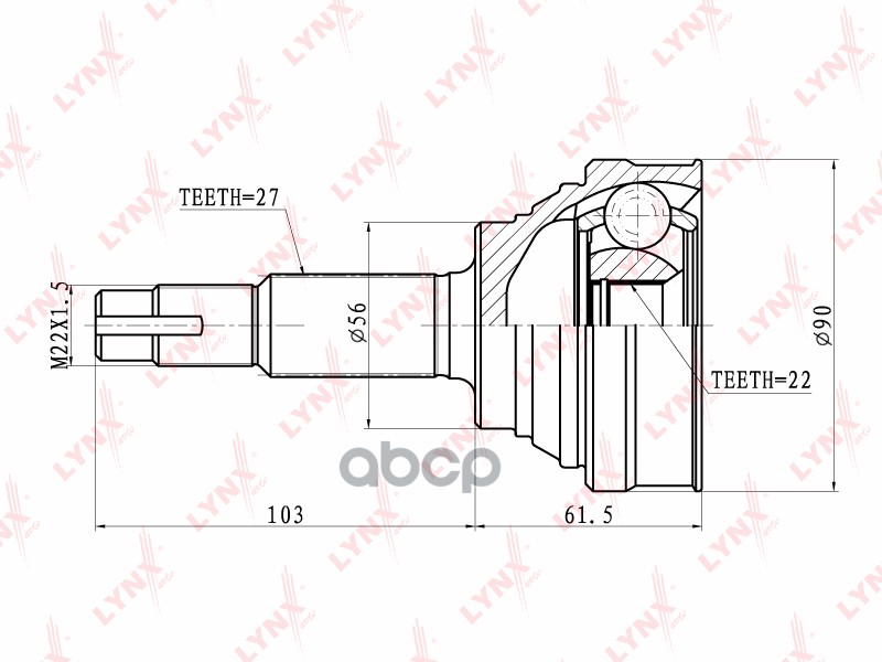 Шрус Наружный | Перед Прав/Лев | LYNXauto арт. CO5721
