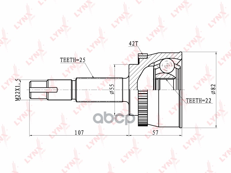 ШРУС наружный NISSAN Almera(N15) 1.6-2.0D 95-00/Sunny 1.6-2.0 92-95 LYNXauto арт. co-5724a