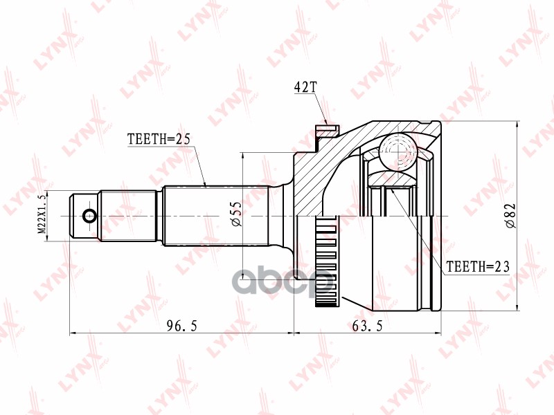 Шрус Наружный | Перед Прав/Лев | LYNXauto арт. CO5770A