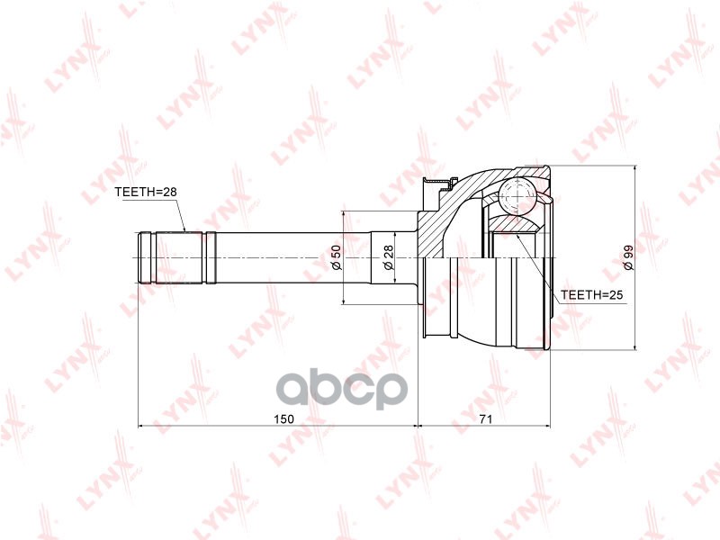 Шрус Наружный | Перед Прав/Лев | LYNXauto арт. CO5791