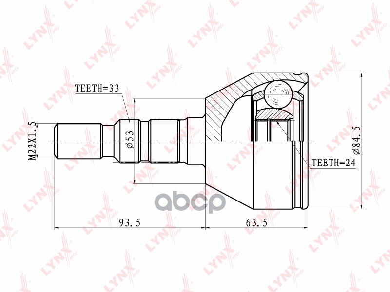 ШРУС наружный подходит для OPEL Astra H 1.7D-1.8 04 CO-5900 LYNXauto арт. CO-5900