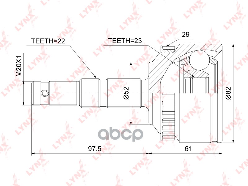 Шрус Внешний | Перед Прав/Лев | LYNXauto арт. CO5911A