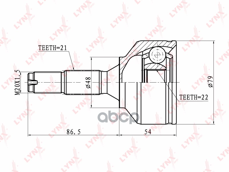 Шрус Наружный | Перед Прав/Лев | LYNXauto арт. CO6103