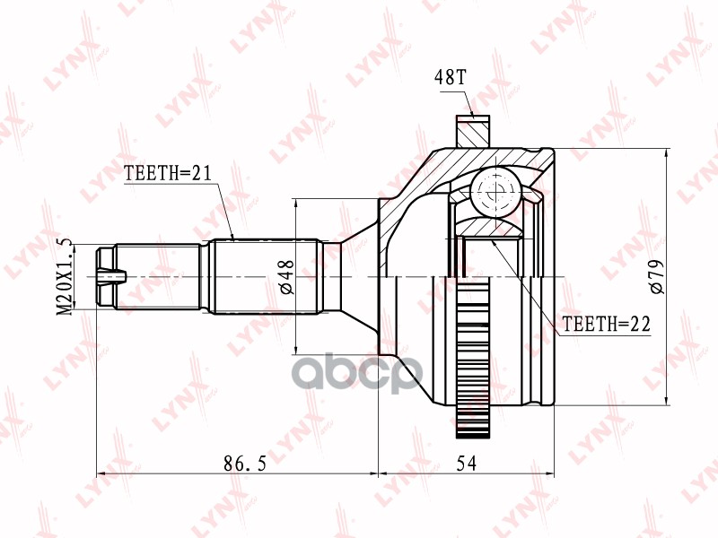 Шрус Наружный | Перед Прав/Лев | LYNXauto арт. CO6114A