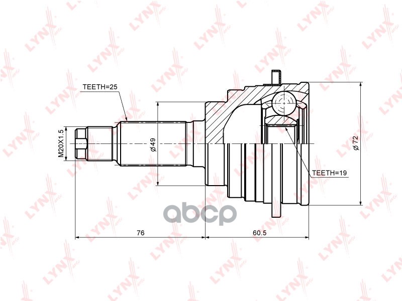 Шрус LYNXauto CO-7328 LYNXauto арт. CO-7328