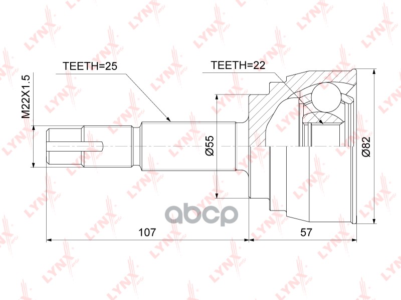 Шрус Внешний | Перед Прав/Лев | LYNXauto арт. CO7504