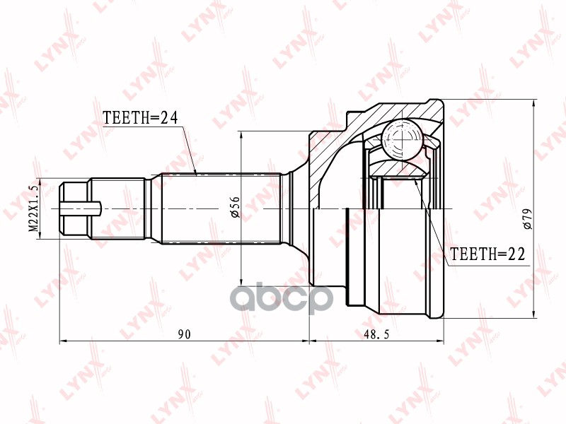 Шрус Наружный | Перед Прав/Лев | LYNXauto арт. CO7534