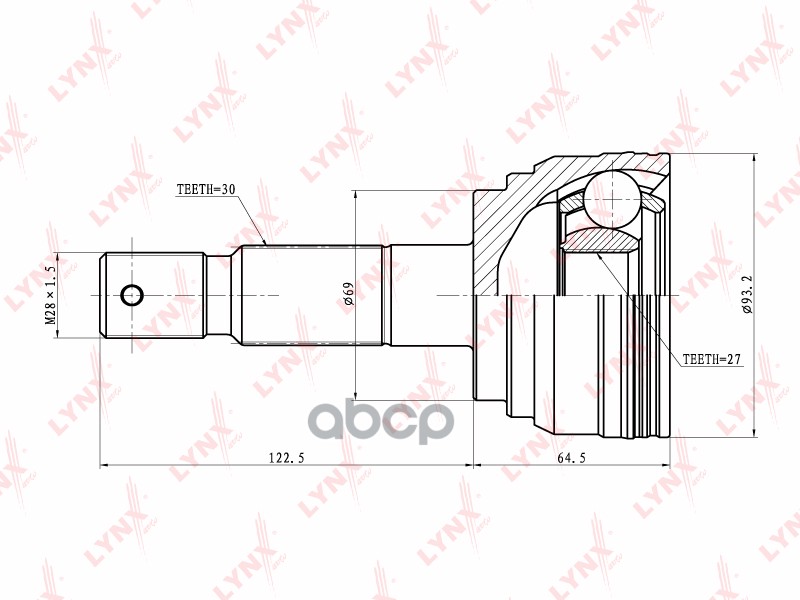 Шрус Наружный Lynxauto Co-7536 LYNXauto арт. CO-7536