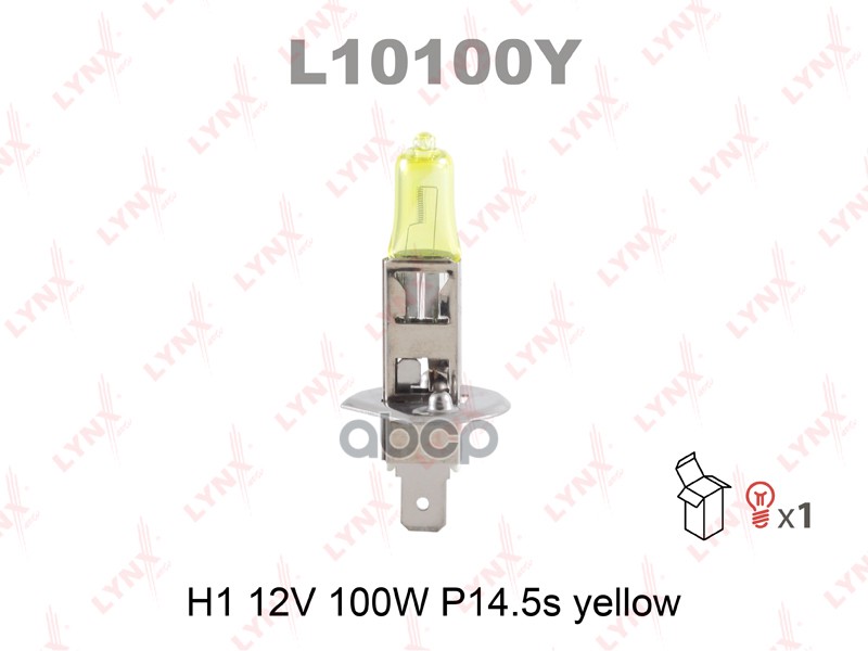 Лампа 12V H1 100W P14,5S Lynxauto L10100y LYNXauto арт. L10100Y