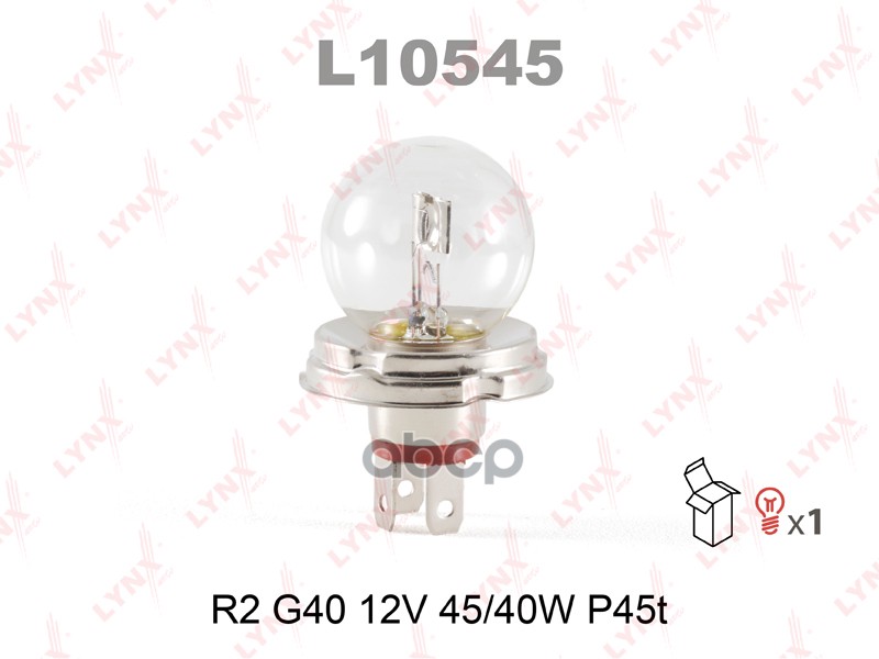 Лампа галогенная R2 12V 45/40W P45T LYNXauto арт. l10545