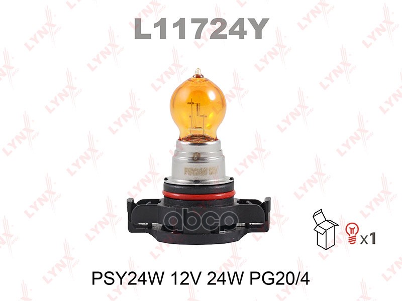 Лампа накаливания PSY24W 12V 24W PG20/4 LYNXauto арт. l11724y