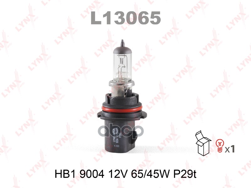 Лампа галогеновая HB1 9004 12V 65/45W P29T  L13065 LYNXauto арт. L13065